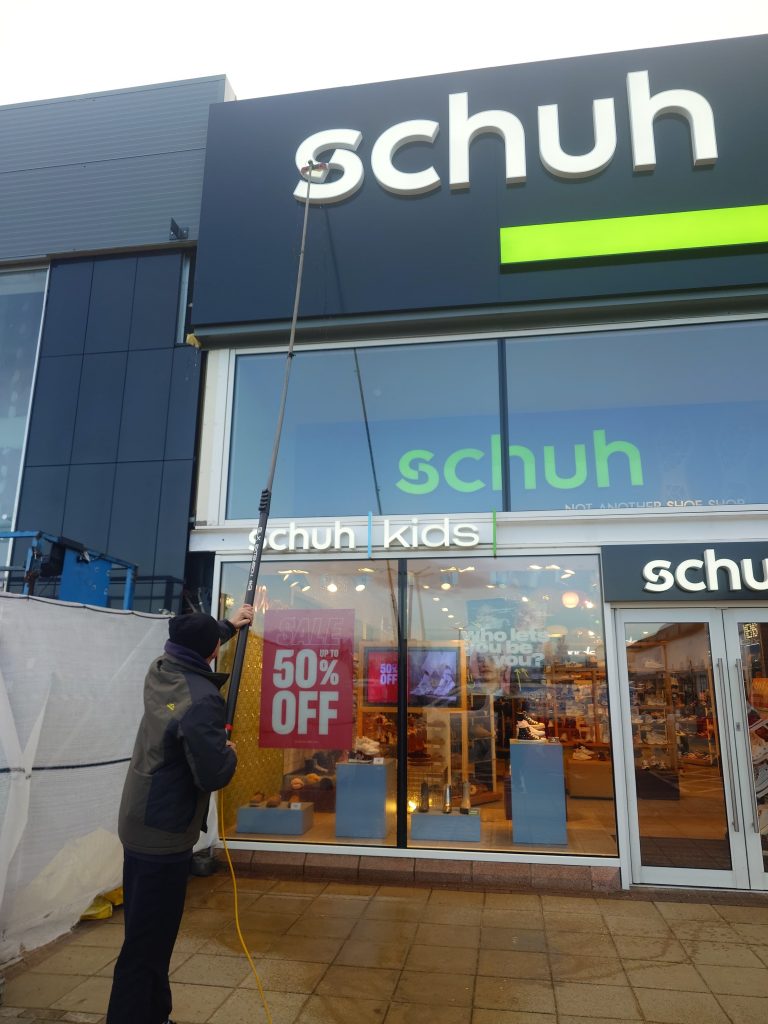 Window cleaning of commercial property.